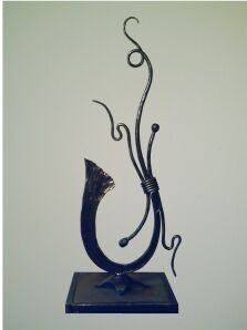 Blacksmith forged
                                table sculpture.